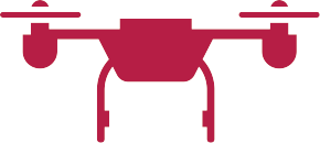Red Drone Icon Solid Color